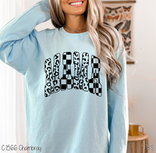 Load image into Gallery viewer, Black Varsity Mama Leopard Check #BS8741 *11/16 PRINTS ON ORDER & EXTRAS POSTED FOR PURCHASE BEFORE ARRIVAL