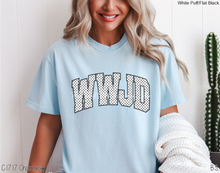 Load image into Gallery viewer, WWJD White Puff Flat Black #BS9023