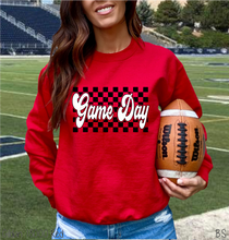 Load image into Gallery viewer, White Puff Black Flat Checkered Game Day #BS7023