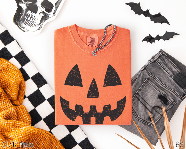 Adult Distressed Pumpkin Face #BS8381