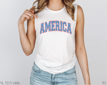 Load image into Gallery viewer, Arched Distressed Varsity America #BS5498
