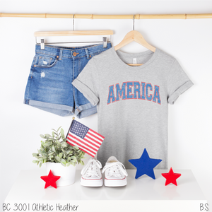 Arched Distressed Varsity America #BS5498