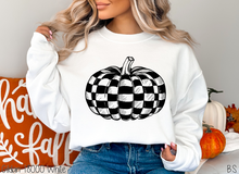 Load image into Gallery viewer, Black Checkered Pumpkin #BS8380
