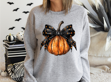 Load image into Gallery viewer, Black Coquette Bow Pumpkin #BS7149
