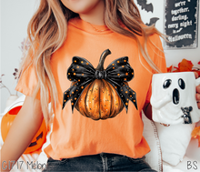 Load image into Gallery viewer, Black Coquette Bow Pumpkin #BS7149
