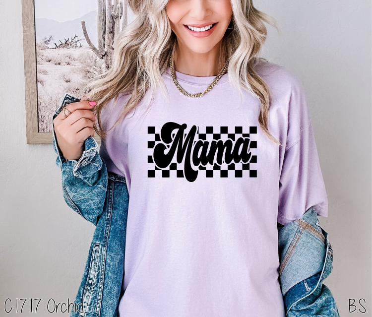 Black Retro Checkered Mama #BS6653