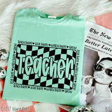 Load image into Gallery viewer, Black Retro Checkered Teacher #BS8300
