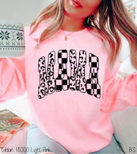 Load image into Gallery viewer, Black Varsity Mama Leopard Check #BS8741 *11/16 PRINTS ON ORDER &amp; EXTRAS POSTED FOR PURCHASE BEFORE ARRIVAL
