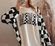 Load image into Gallery viewer, Black Varsity Mama Leopard Check #BS8741 *11/16 PRINTS ON ORDER &amp; EXTRAS POSTED FOR PURCHASE BEFORE ARRIVAL
