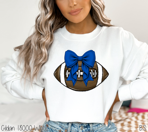 Blue Bow Coquette Football #BS7093