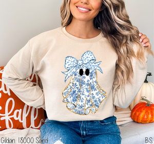 Blue Grand Millennial Coquette Ghost #BS8391 *8/17 PRINTS ON ORDER AND POSTED FOR PURCHASE BEFORE ARRIVAL
