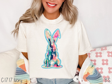 Load image into Gallery viewer, Blue Outline Ikat Bunny #BS6581
