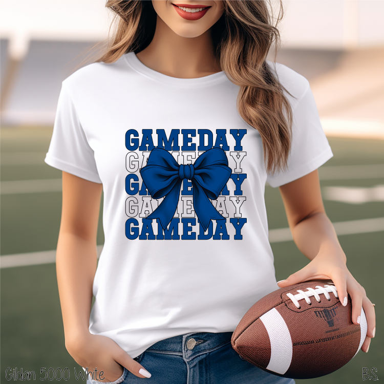 Blue Stacked Gameday Coquette Bow #BS7116 – Bama Signs & Screens