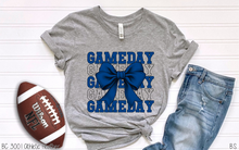 Load image into Gallery viewer, Blue Stacked Gameday Coquette Bow #BS7116
