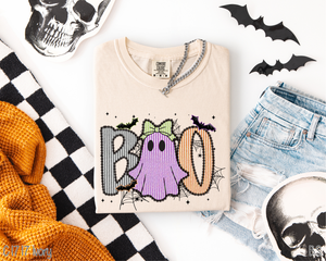 Boo Seersucker Coquette Bow #BS8459 *PREORDER CLOSING SUNDAY 8/31 @ MIDNIGHT CST