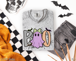 Boo Seersucker Coquette Bow #BS8459 *PREORDER CLOSING SUNDAY 8/31 @ MIDNIGHT CST