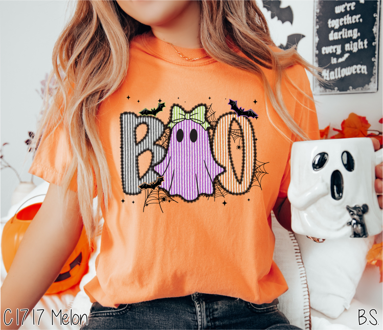 Boo Seersucker Coquette Bow #BS8459 *PREORDER CLOSING SUNDAY 8/31 @ MIDNIGHT CST