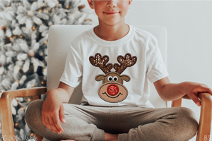 Boy Faux Embroidery Reindeer #BS6210