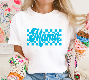 Bright Blue Checkered Mama #BS6690