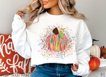 Load image into Gallery viewer, Bright Tone Paint Splatter Pumpkin #BS8416 *8/24 PRINTS ON ORDER AND EXTRAS POSTED FOR PURCHASE BEFORE ARRIVAL
