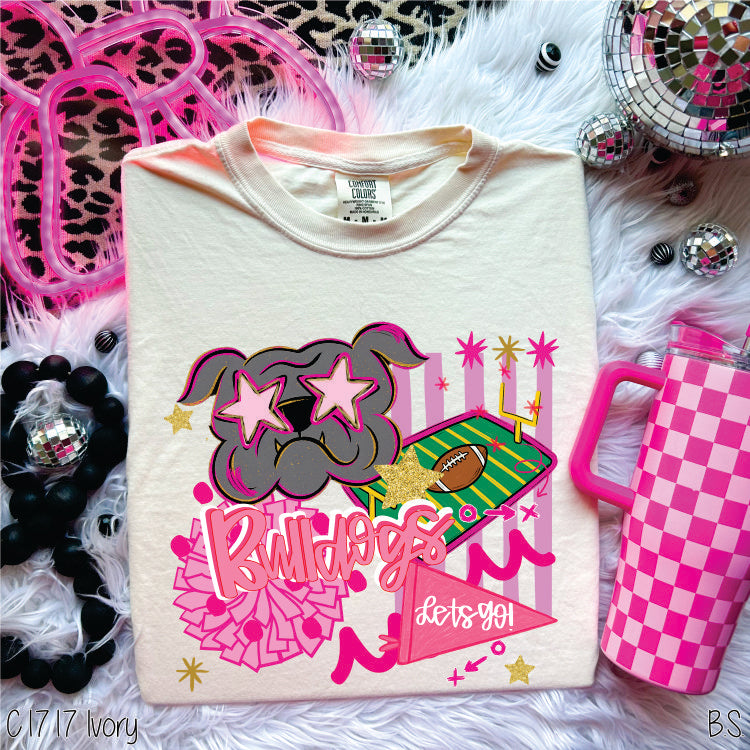 Bulldogs Pink Preppy Mascot #BS8286