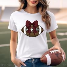 Load image into Gallery viewer, Burgundy Bow Coquette Football #BS7096
