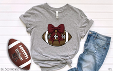 Load image into Gallery viewer, Burgundy Bow Coquette Football #BS7096
