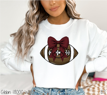 Load image into Gallery viewer, Burgundy Bow Coquette Football #BS7096
