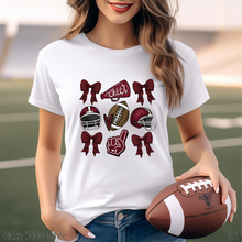 Load image into Gallery viewer, Burgundy Coquette Football Collage #BS6997
