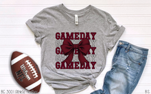 Load image into Gallery viewer, Burgundy Stacked Gameday Coquette Bow #BS7119
