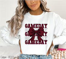 Load image into Gallery viewer, Burgundy Stacked Gameday Coquette Bow #BS7119
