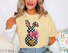 Load image into Gallery viewer, Checkered Bow Easter Bunny #BS8933 *PREORDER CLOSING SUNDAY 2/15 @ MIDNIGHT CST
