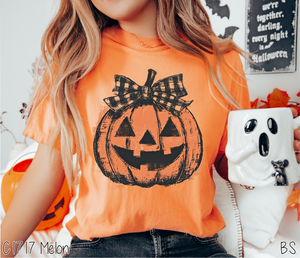 Checkered Bow Pumpkin #BS8366