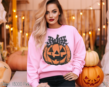 Load image into Gallery viewer, Checkered Bow Pumpkin #BS8366
