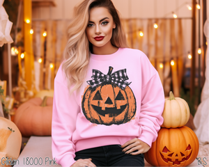Checkered Bow Pumpkin #BS8366
