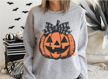 Load image into Gallery viewer, Checkered Bow Pumpkin #BS8366
