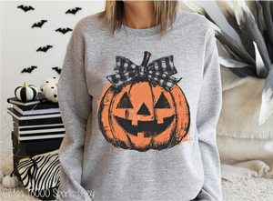 Checkered Bow Pumpkin #BS8366