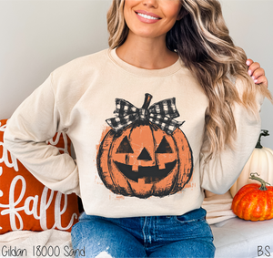Checkered Bow Pumpkin #BS8366