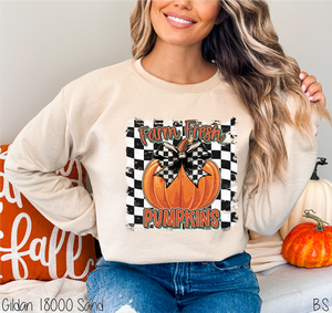 Checkered Farm Fresh Pumpkins #BS7325