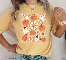 Load image into Gallery viewer, Checkered Ghosts Pumpkins Flowers #BS5913
