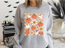 Load image into Gallery viewer, Checkered Ghosts Pumpkins Flowers #BS5913
