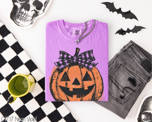 Checkered Bow Pumpkin #BS8366