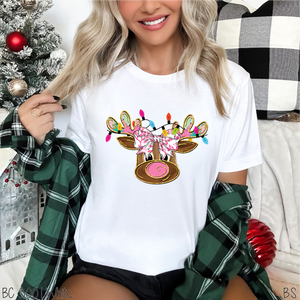 Christmas Light Faux Glitter Reindeer #BS7608