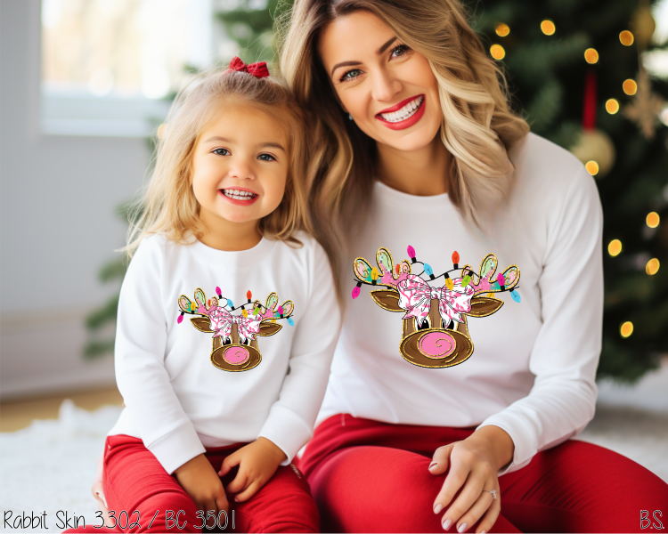 Christmas Light Faux Glitter Reindeer #BS7608