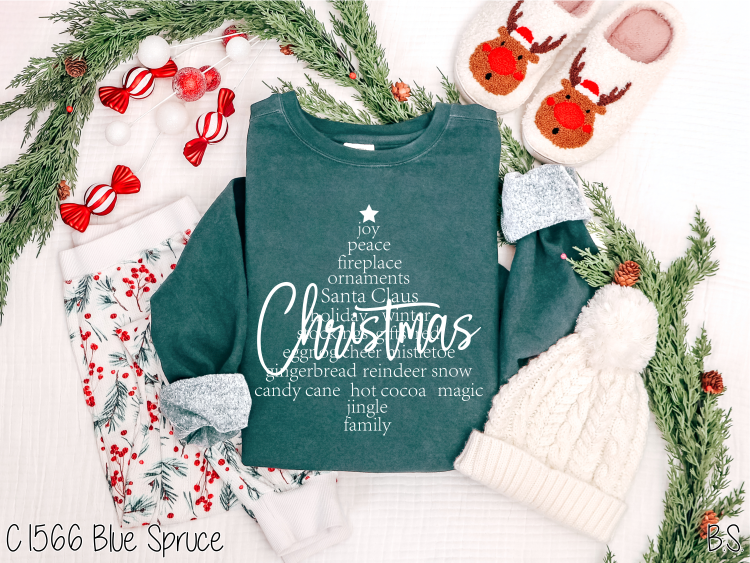 Christmas Tree Shaped Wording #BS8629