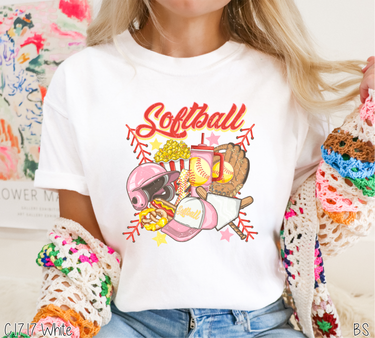 Softball Collage Muted Colors #BS6665