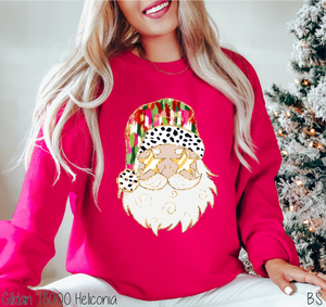 Colorful Faux Glitter Santa #BS7453