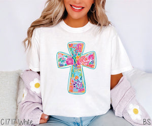 Colorful Painted Floral Cross #BS6607