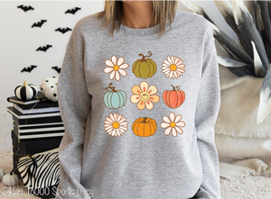 Colorful Pumpkins Flowers Collage #BS5914