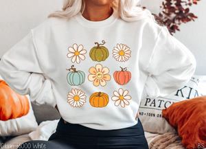 Colorful Pumpkins Flowers Collage #BS5914